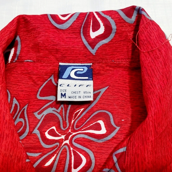 Men Aloha Shirt Cruise Tropical Luau Beach Hawaiian Party Red Sz M - Picture 6 of 7